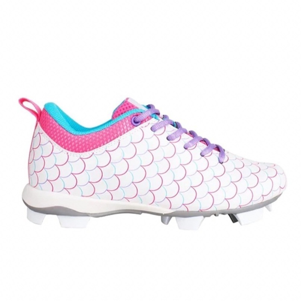 New RIP-IT Girls 4.5 Mermaid Softball‎ Cleat Purple Pink Aqua RIPBC-PPA2-035
